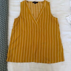 Striped Mustard Sleeveless Top